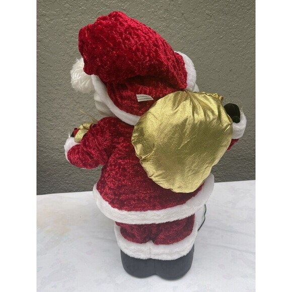VTG Holiday Seasons Fiber Optic Santa 22” Toy Bag Lights Up Multi Color Tested - Picture 6 of 16